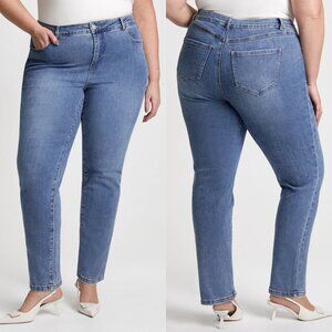 Laura High Rise Essential Straight Leg Pale Blue Denim Jeans Size 16 Womens Jean